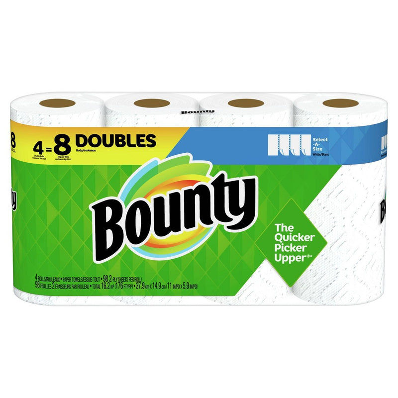 Bounty Select-A-Size Paper Towels - 4 Double Rolls.
