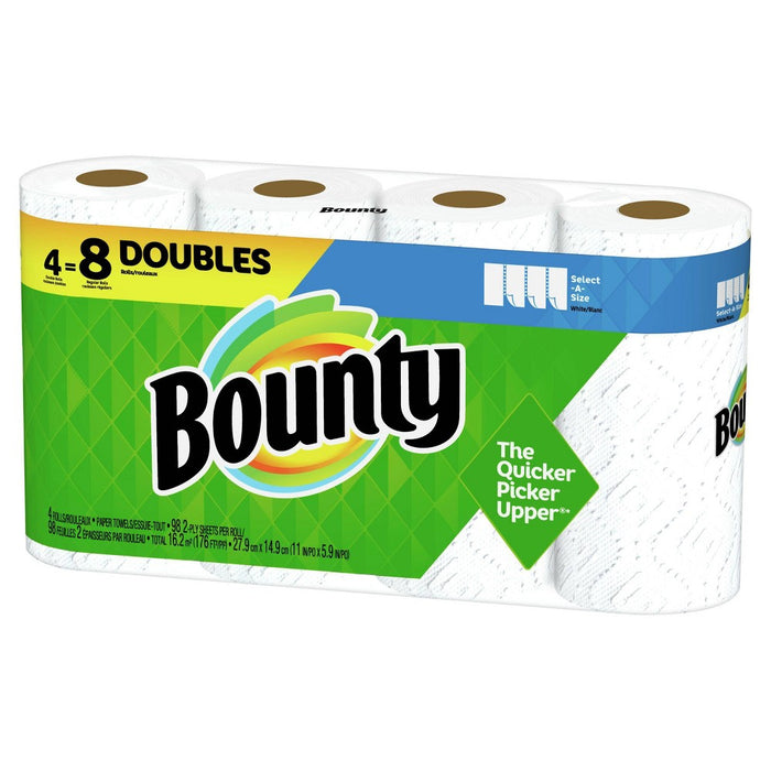 Bounty Select-A-Size Paper Towels - 4 Double Rolls.