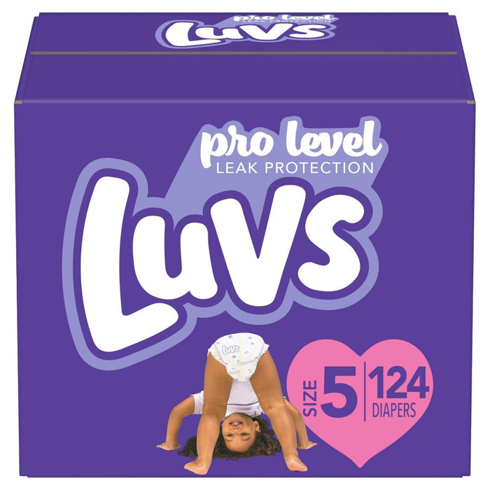 Luvs Pro Level Leak Protection Diapers Giant Pack - Size 5 - 124ct