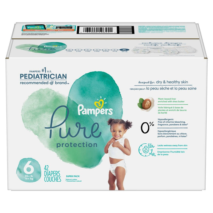 Pampers Pure Protection Diapers Super Pack - Size 6 - 42ct
