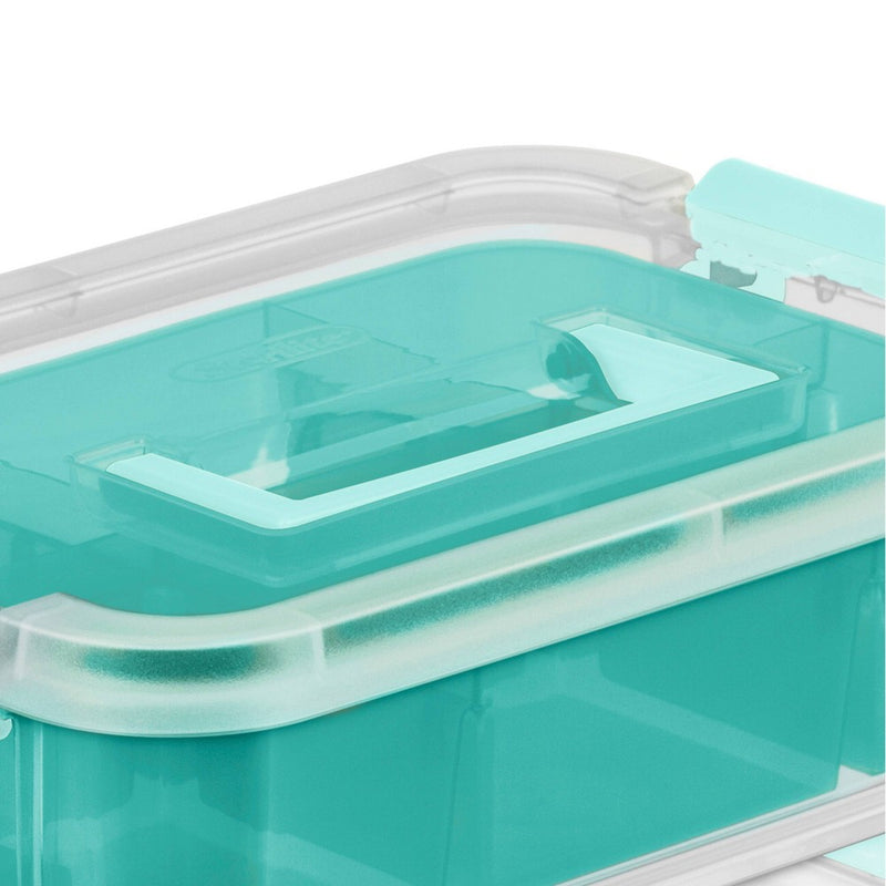 Sterilite Stack & Carry 2 Tray Handle Box Organizer