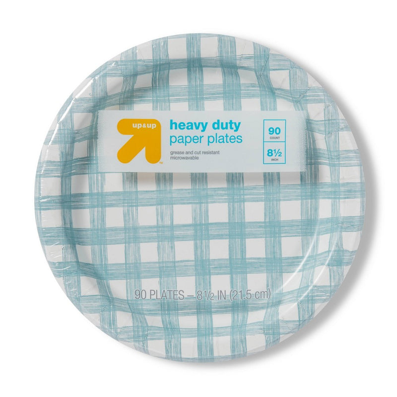 Line Plaid Paper Plate 8.5" - 90ct - up & up
