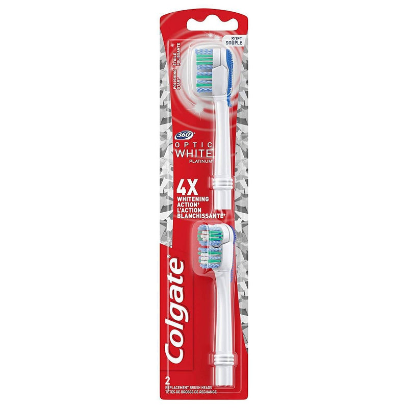 Colgate 360 Optic White Battery Toothbrush Replacement Head - Soft - 2ct3333