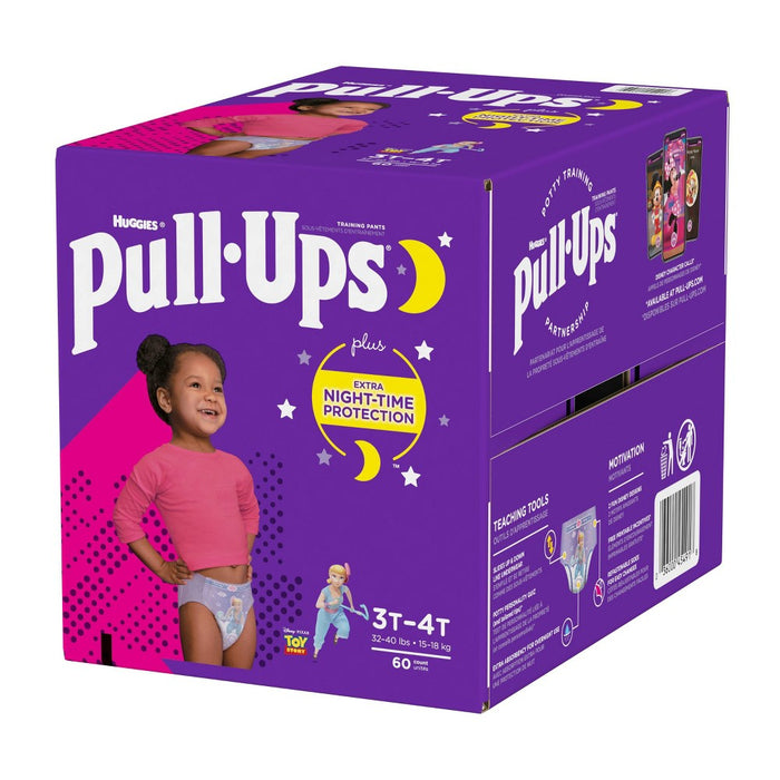 Huggies Pull Ups Girls' Night-Time Training Pants Super Pack - 3T-4T (60ct)