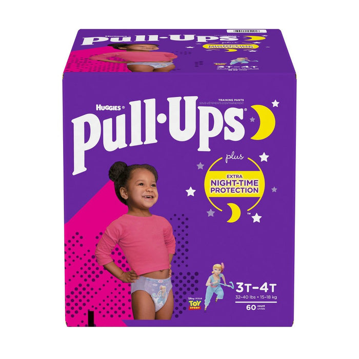 Huggies Pull Ups Girls' Night-Time Training Pants Super Pack - 3T-4T (60ct)