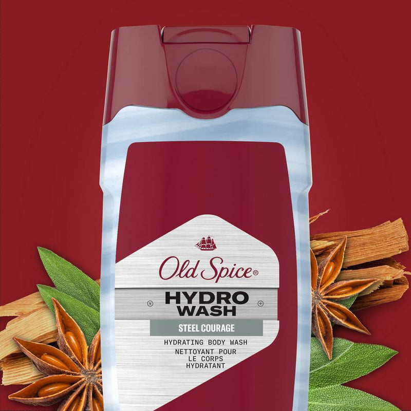 Old Spice Hydro Wash Body Wash Hardest Working Collection Steel Courage - 16oz