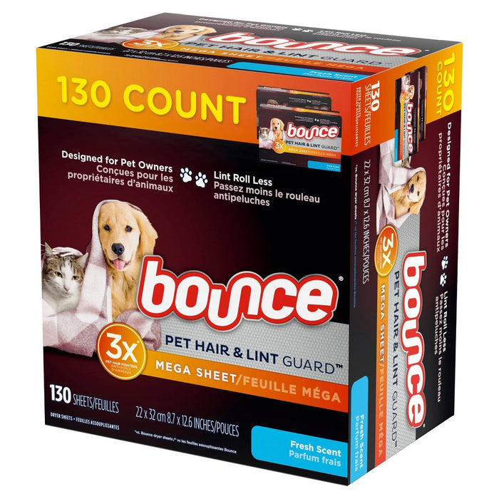 Bounce Pet Fresh Dryer Sheets - 130ct