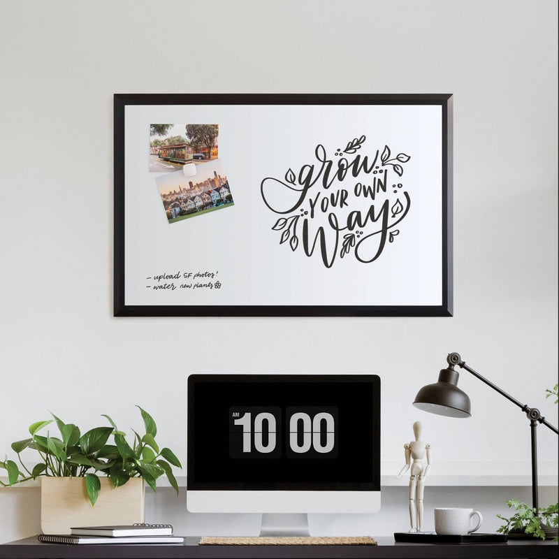 U Brands 23"x35" Magnetic Dry Erase Board Black Wood Frame with Marker (LOCAL PICKUP ONLY)