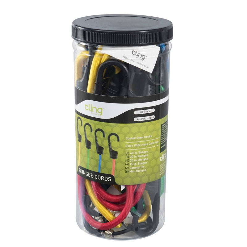 Cling 20-ct Assorted Bungee Cords