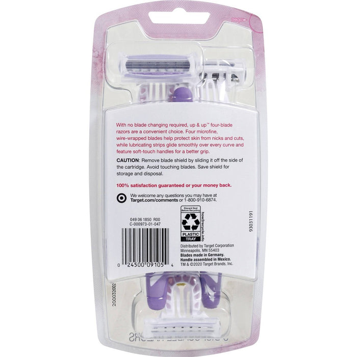 Women's Four Blade Disposable Razor - 3ct - up & up