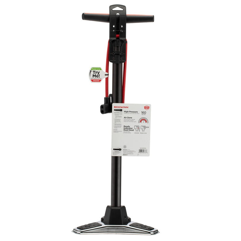 Schwinn Cyclone Max Refresh Floor Pump - Silver (LOCAL PICKUP ONLY)