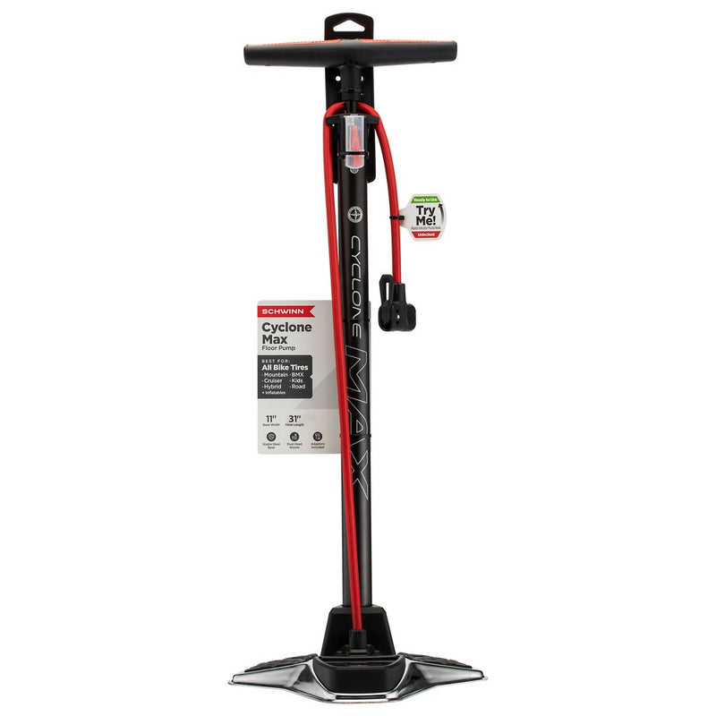 Schwinn Cyclone Max Refresh Floor Pump - Silver (LOCAL PICKUP ONLY)