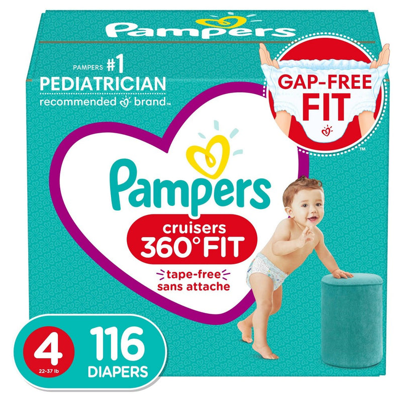Pampers Cruisers 360 Disposable Diapers Enormous Pack - Size 4 (116ct)