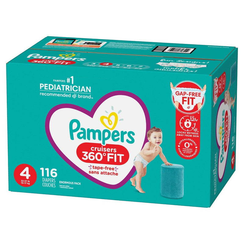 Pampers Cruisers 360 Disposable Diapers Enormous Pack - Size 4 (116ct)