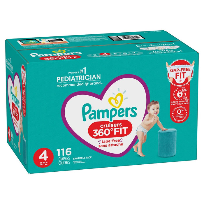 Pampers Cruisers 360 Disposable Diapers Enormous Pack - Size 4 (116ct)
