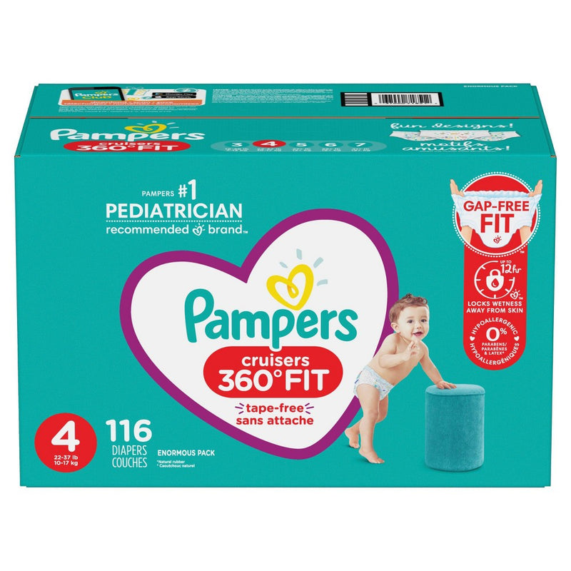 Pampers Cruisers 360 Disposable Diapers Enormous Pack - Size 4 (116ct)