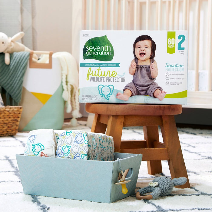 Seventh Generation Sensitive Protection Diapers Super Pack - Size 2 - 80ct