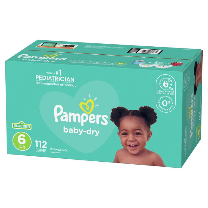 Pampers Baby Dry Disposable Diapers Enormous Pack - Size 6 (112ct)