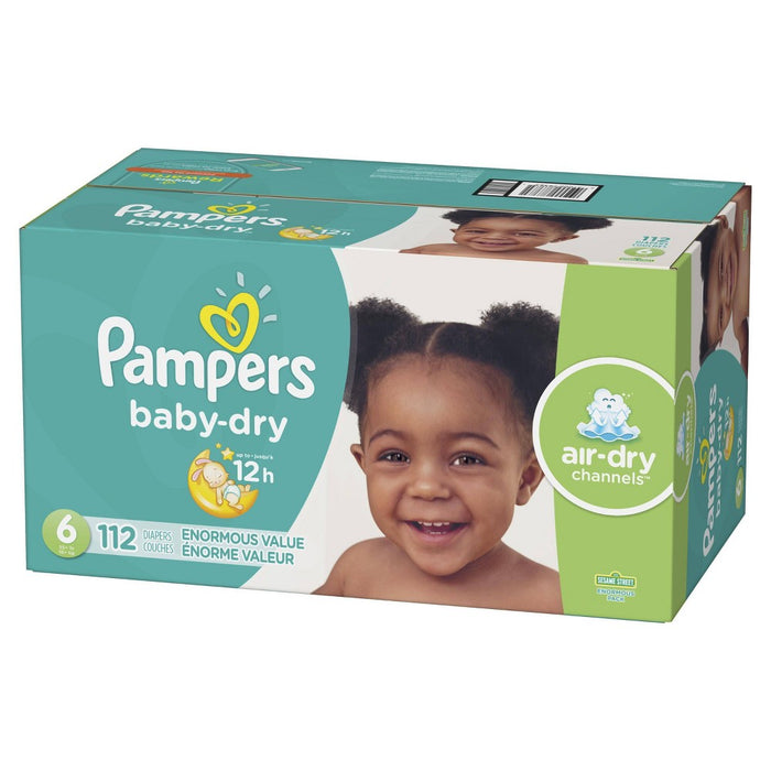 Pampers Baby Dry Disposable Diapers Enormous Pack - Size 6 (112ct)