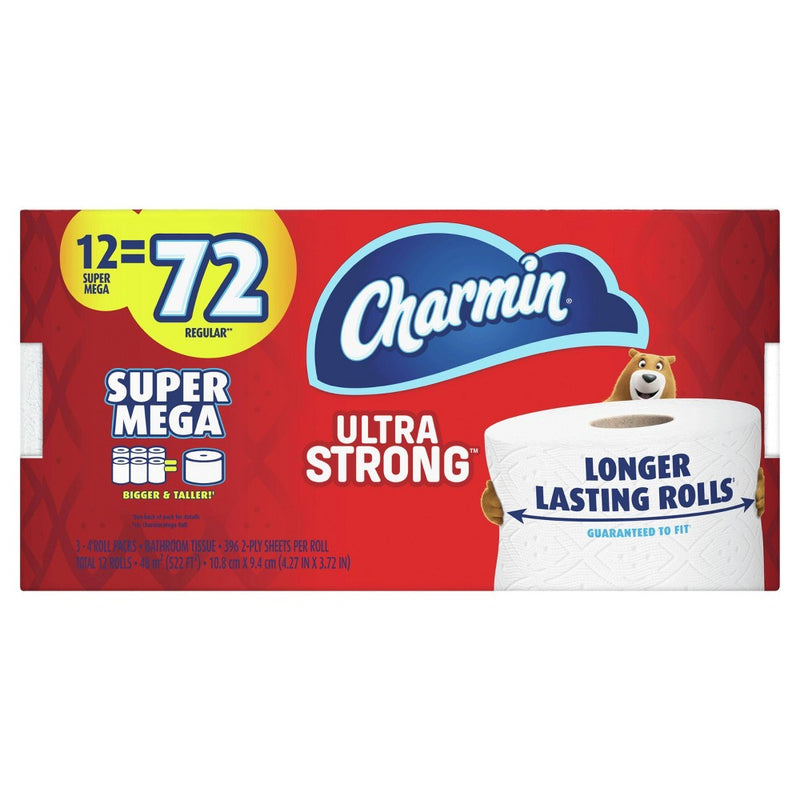 Charmin Ultra Strong Toilet Paper - 12 Super Mega Rolls