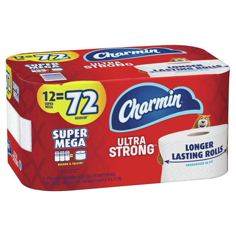 Charmin Ultra Strong Toilet Paper - 12 Super Mega Rolls