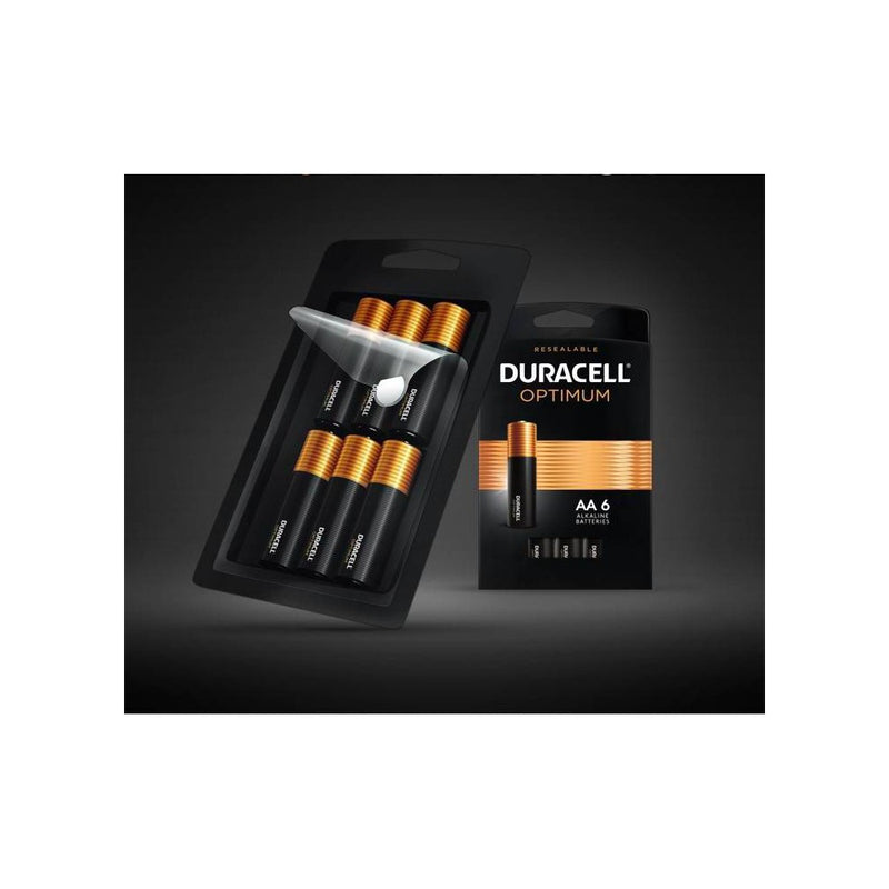Duracell Optimum AA Batteries - 4 Pack Alkaline Battery with Resealable Tray