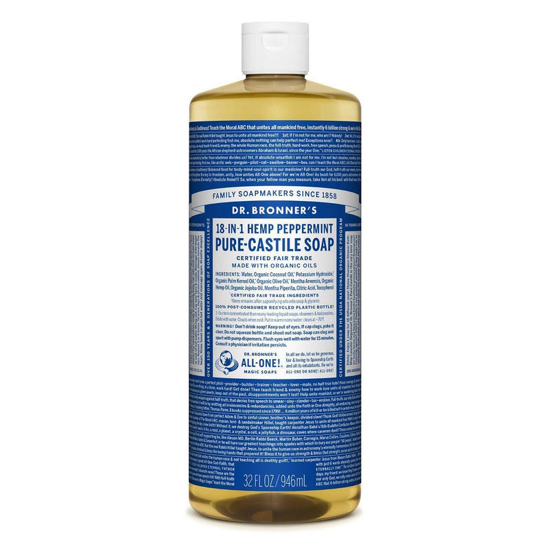 Dr. Bronner's 18-In-1 Hemp Pure-Castile Soap - Peppermint - 32 fl oz