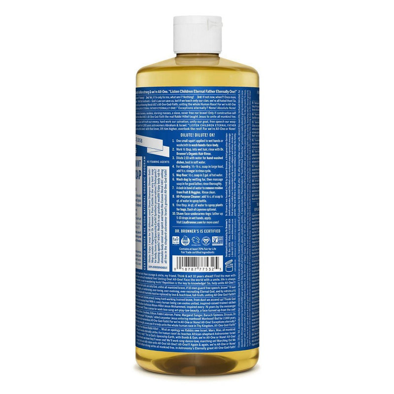 Dr. Bronner's 18-In-1 Hemp Pure-Castile Soap - Peppermint - 32 fl oz