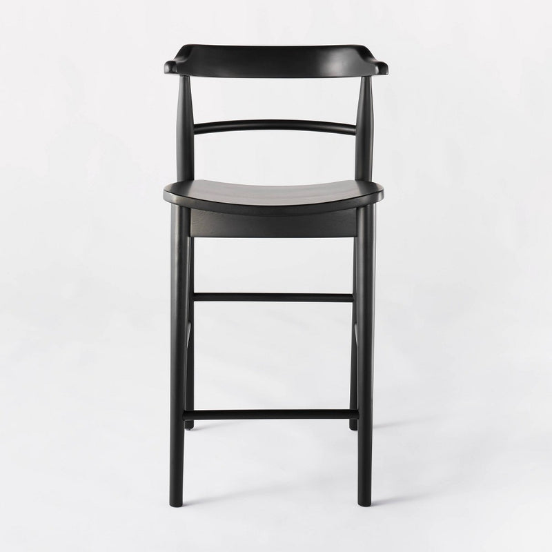 Kaysville Curved Back Wood Counter Height Barstool Black - Threshold designed with Studio McGee (LOCAL PICKUP ONLY)