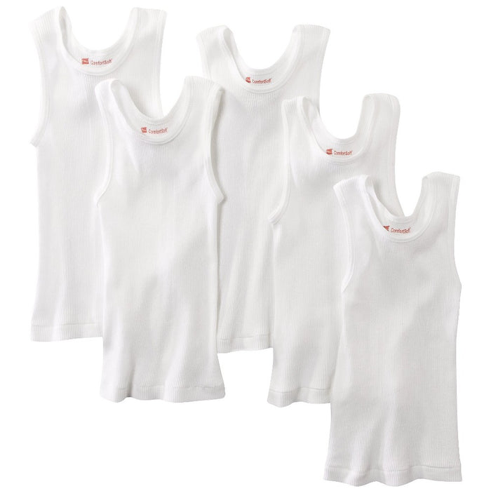 Hanes Toddler Boys' 5 pack Tank Shirt - White 2T-3T