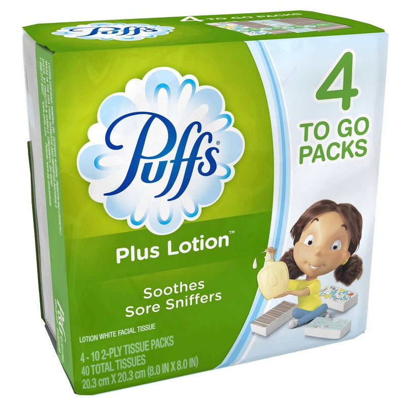 Puffs Plus Lotion To Go Facial Tissue - 4pk