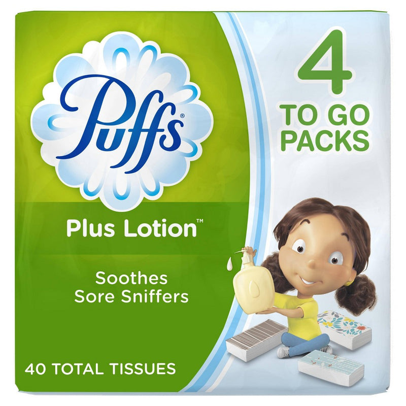 Puffs Plus Lotion To Go Facial Tissue - 4pk