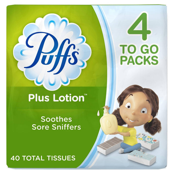 Puffs Plus Lotion To Go Facial Tissue - 4pk