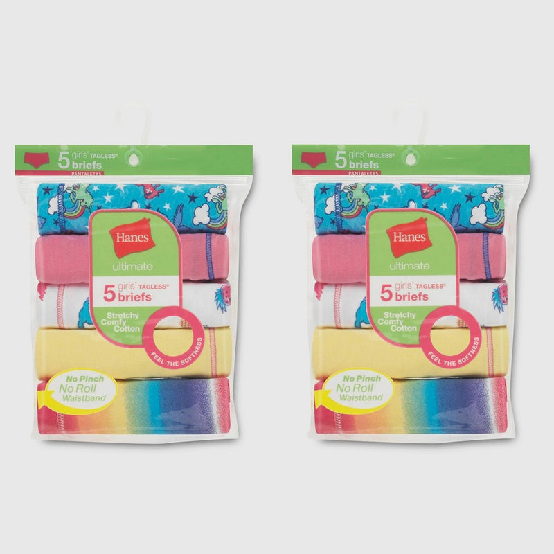 Hanes Premium Girls' 5+5 Bonus Pack Briefs - 8