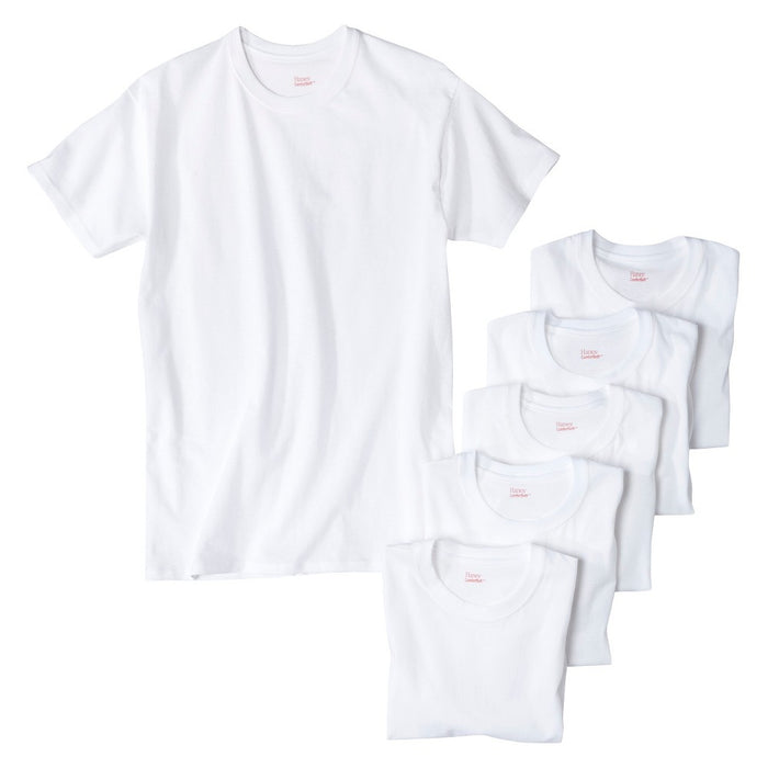 Hanes Men's 6Pk Crew Neck T-Shirt With Fresh IQ - XL White.