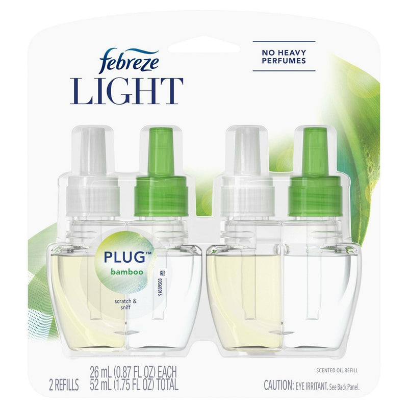 Febreze Light Plug Bamboo Refill with Fade Defy Technology - 2ct