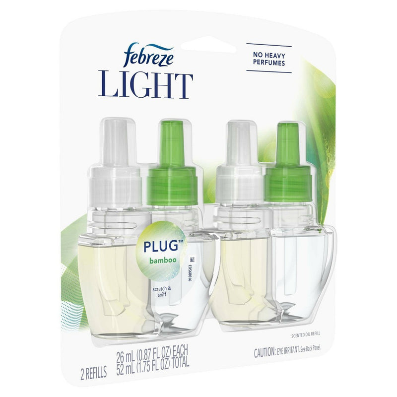 Febreze Light Plug Bamboo Refill with Fade Defy Technology - 2ct