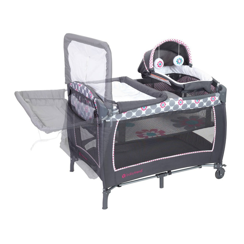 Baby Trend Lil Snooze Deluxe II Nursery Center - Daisy Dots (LOCAL PICKUP ONLY)