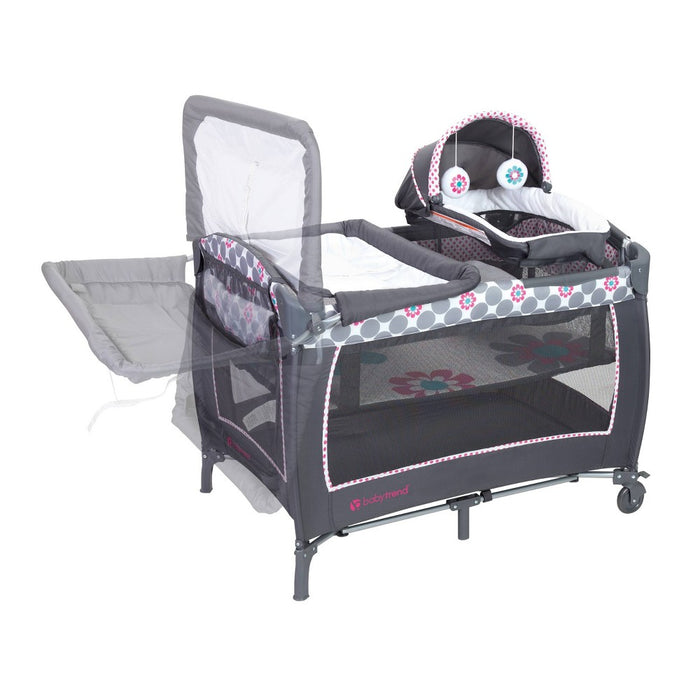 Baby Trend Lil Snooze Deluxe II Nursery Center - Daisy Dots (LOCAL PICKUP ONLY)
