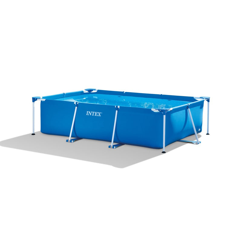 Intex 28272EH 9.8ft x 29.5in Rectangular Frame Outdoor Easy Assemble Kids Above Ground Swimming Pool with Flow Control Valve for Draining (LOCAL PICKUP ONLY)