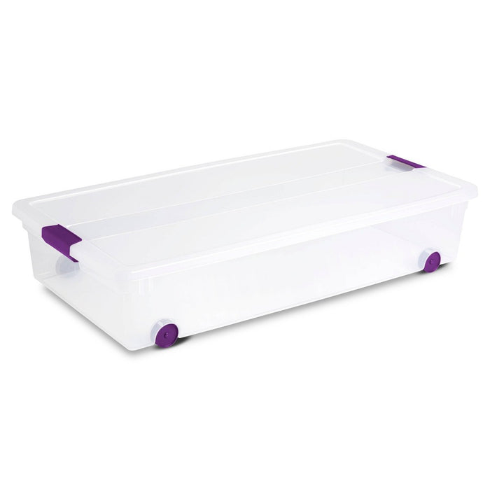 Sterilite 60qt Clear View Underbed Storage Bin with Latch Purple (LOCAL PICKUP ONLY)