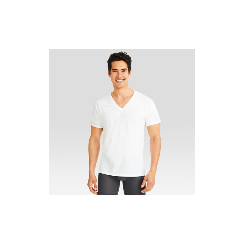 Hanes Men's 6pk V-Neck T-Shirt - White - L