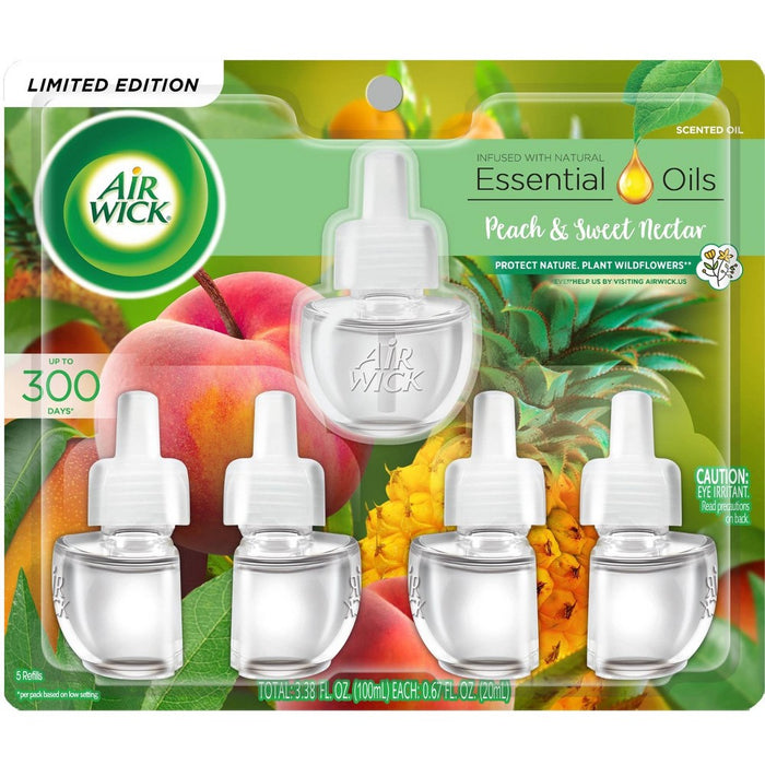 Air Wick Scented Oil - Peach and Sweet Nectar - 3.38 fl oz