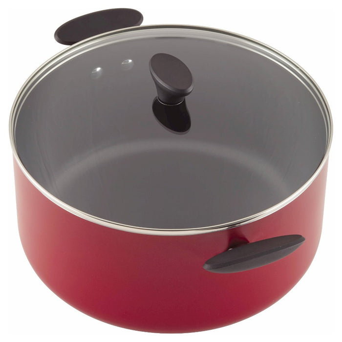 Farberware Reliance 10qt Aluminum Nonstick Wide Stock Pot Red