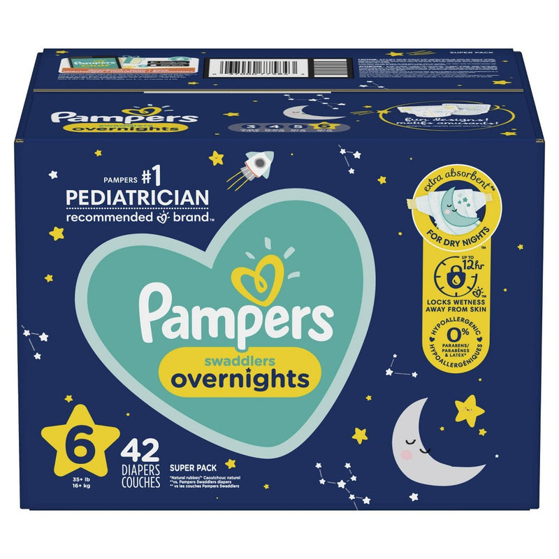 Pampers Swaddlers Overnight Diapers - Size 6 (42ct)