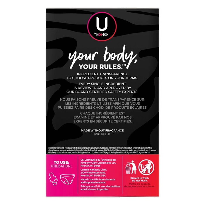 U by Kotex CleanWear Ultra Thin Pads with Wings - Regular - Unscented - 46ct