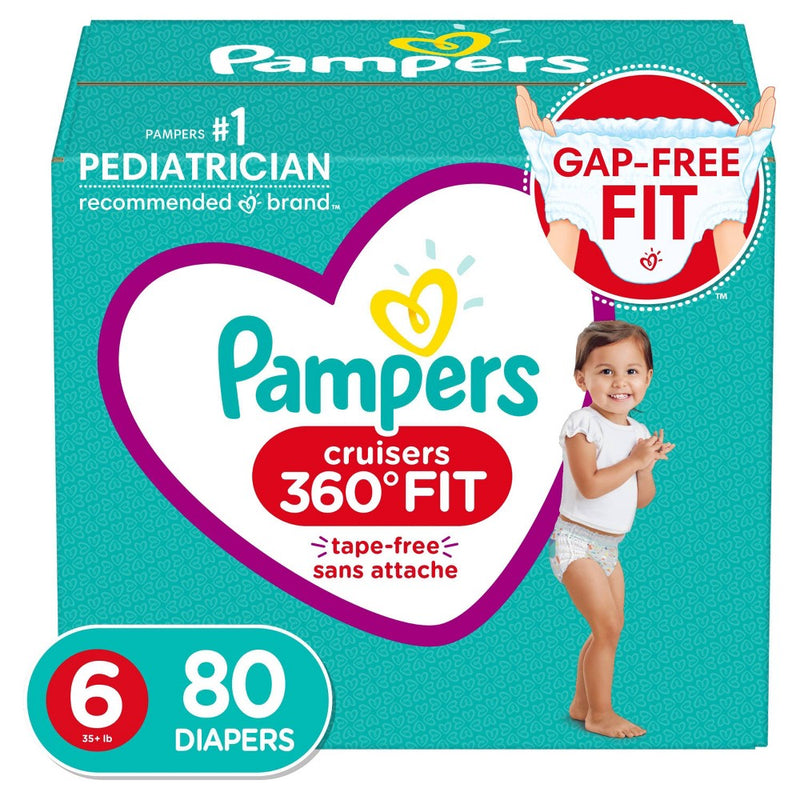 Pampers Cruisers 360 Disposable Diapers Enormous Pack - Size 6 (80ct)