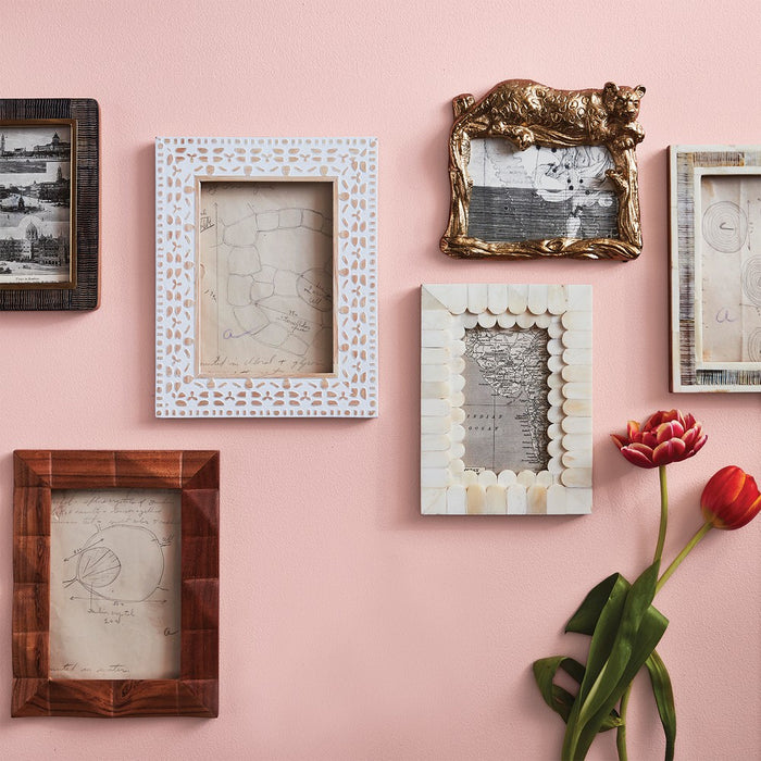 Scratched Bone Photo Frame Light Brown 5" x 7" - Opalhouse