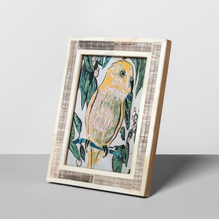 Scratched Bone Photo Frame Light Brown 5" x 7" - Opalhouse