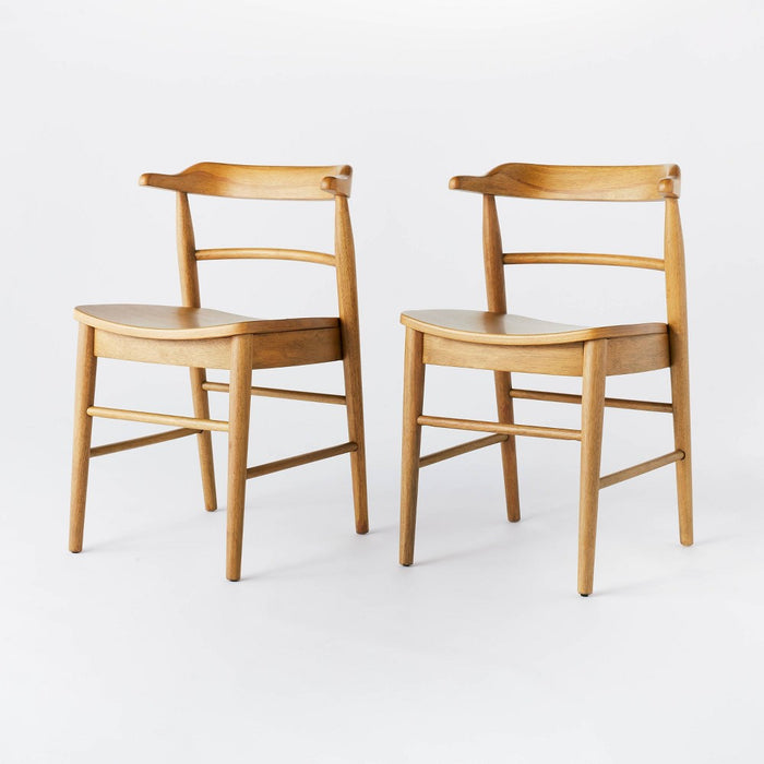 2pk Kaysville Curved Back Wood Dining Chair Natural - Threshold designed with Studio McGee (LOCAL PICKUP ONLY)